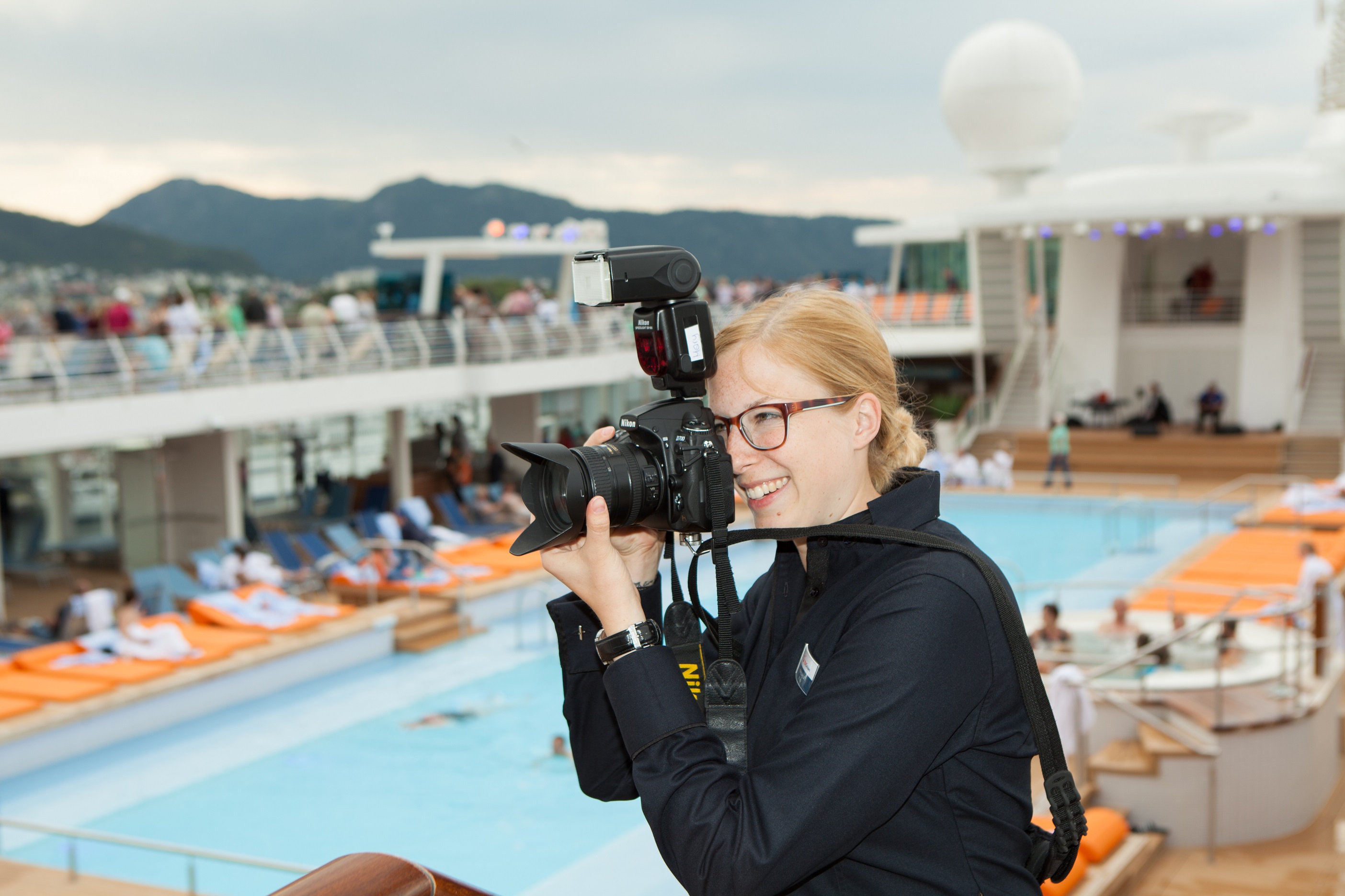 Immer auf der Suche nach einem guten Foto: die Fotografen von Cruise Vision TV