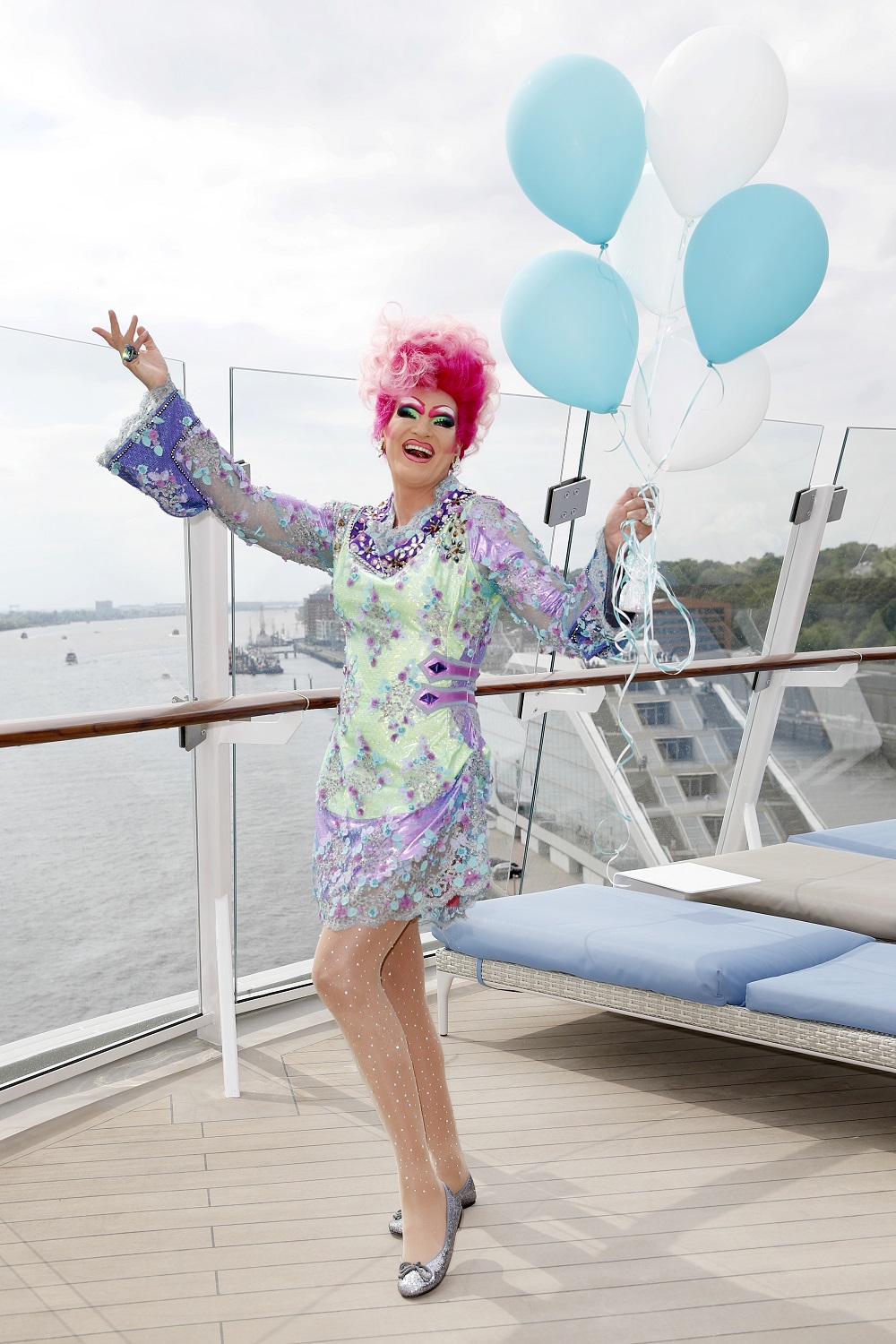 Stammgast bei Mein Schiff Taufen: Olivia Jones (Photo by Franziska Krug/Getty Images for TUI Cruises)